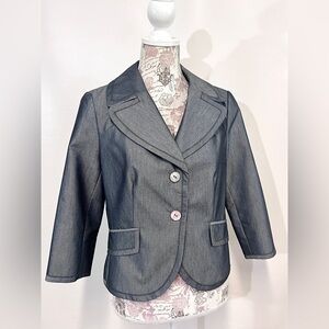 NYGAARD Gray Chambray crop blazer size 8